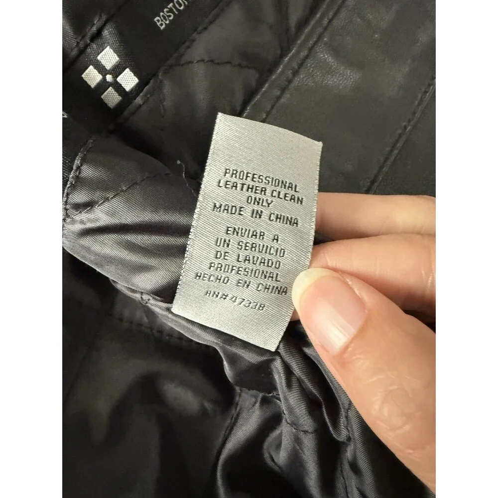 Boston Harbour Leather Jacket Men's Size Medium Black New Zealand Lamb Full Zip